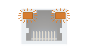 A close up of a black electrical box with two orange lights on either side.

AI generated content