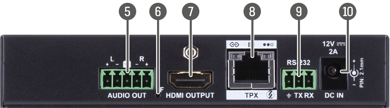 A black device with multiple ports and a label that reads "Audio Out."

AI generated content
