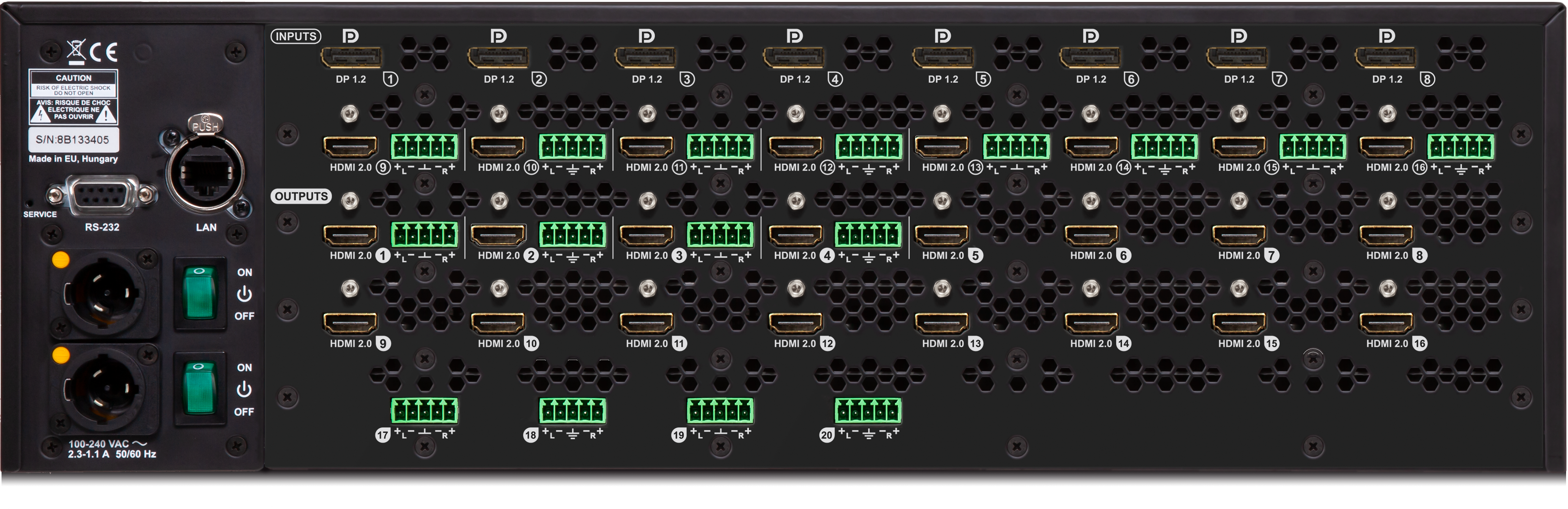 MX2-16x16-DH-8DPi-A-R | 4K Mixed DP & HDMI Matrix Switcher