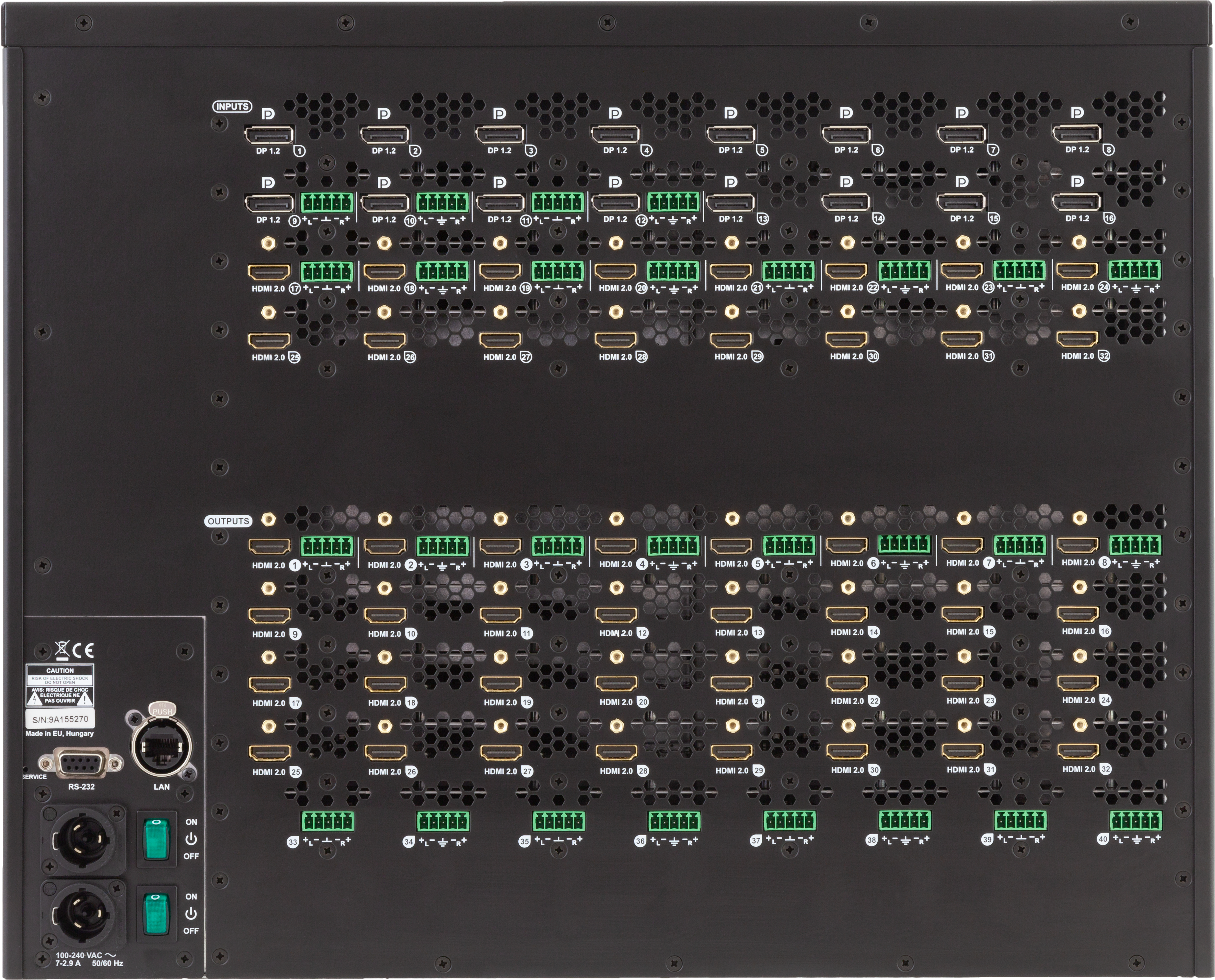 MX2-32x32-DH-16DPi-A-R | 4K Mixed DP & HDMI Matrix Switcher