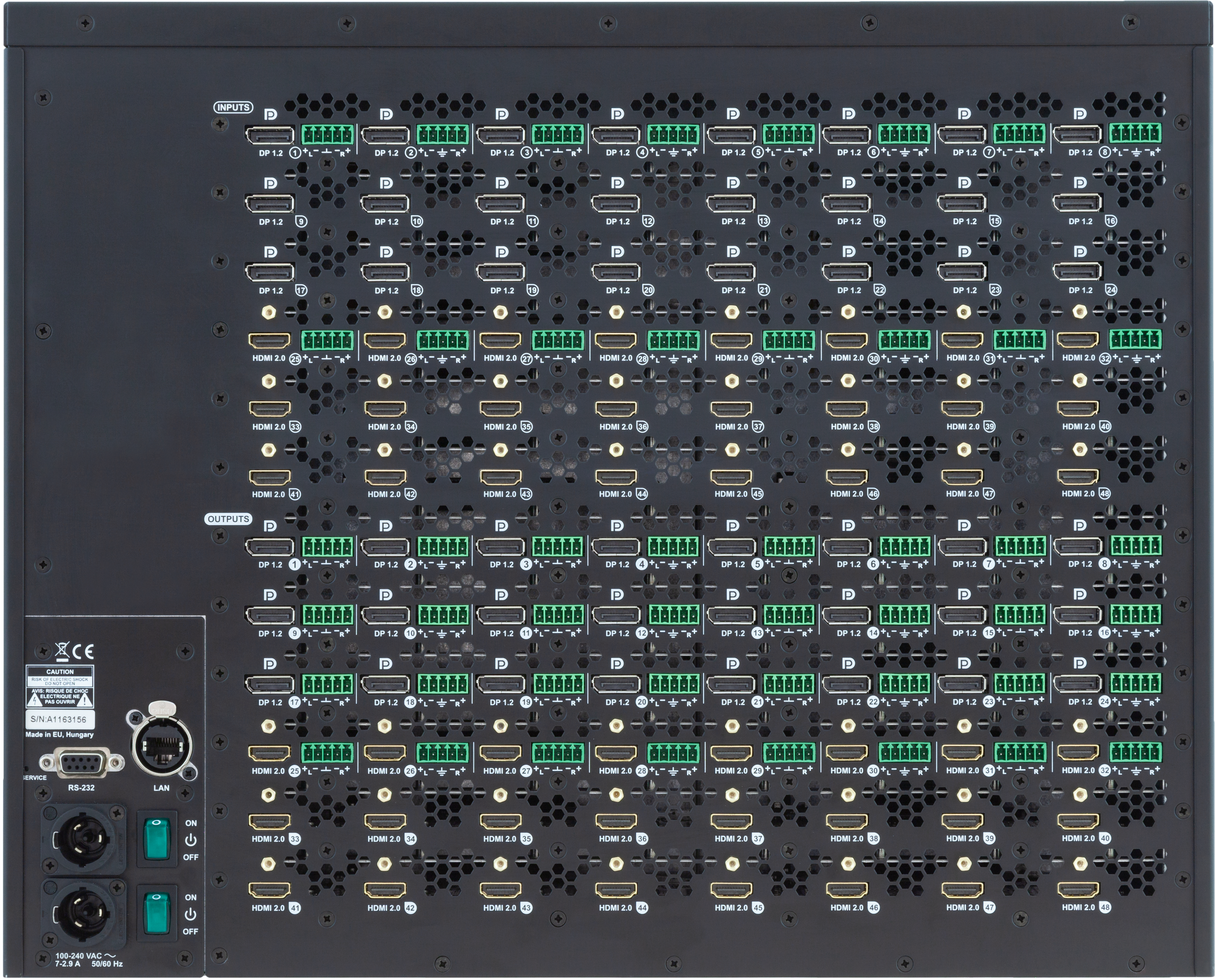 MX2-48x48-DH-24DPio-A-R | 4K Mixed DP & HDMI Matrix Switcher