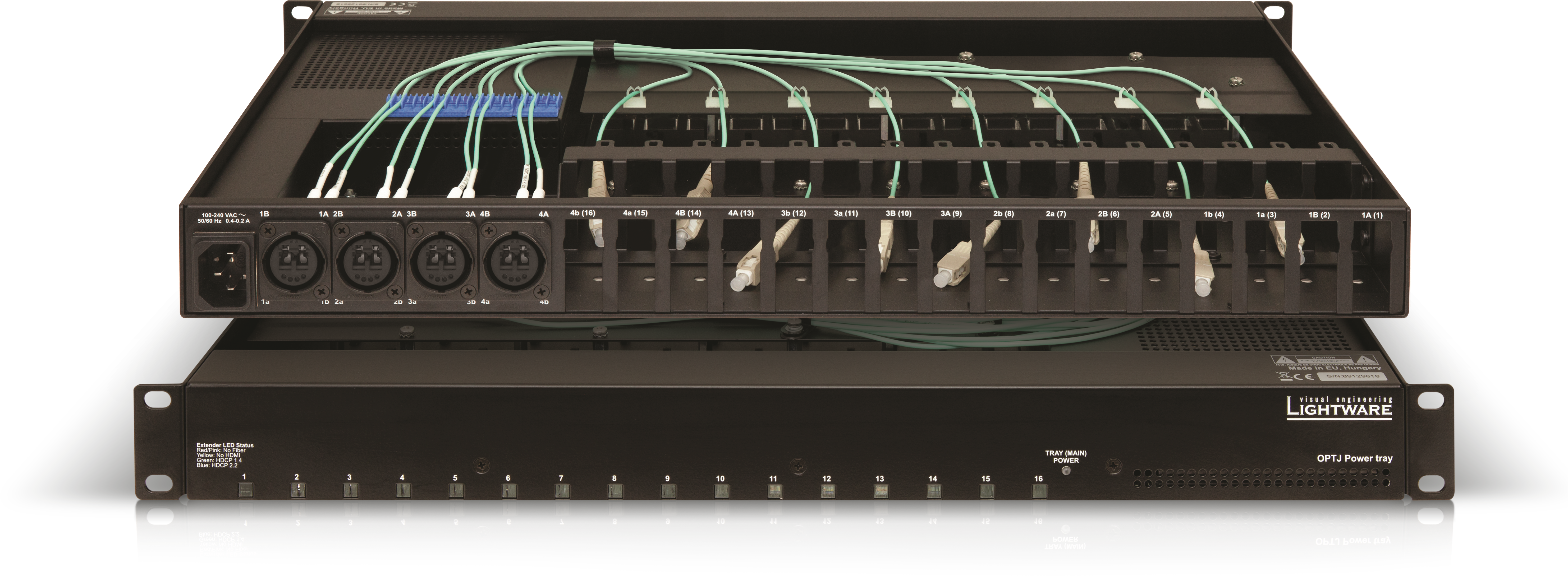 OPTJ Power Tray NTD | Rack-mountable for 16x Extenders